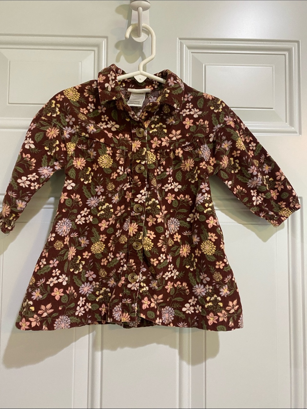 Daisy Fuentes Brown Floral Button-Front Kids Dress